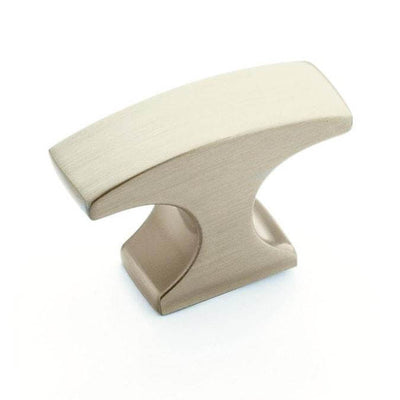 Satin nickel cabinet knob in T shape