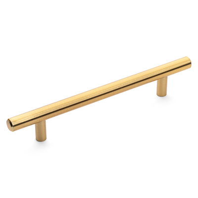 Diversa Brushed Brass Euro Style 5&quot; (128mm) Cabinet Bar Pull