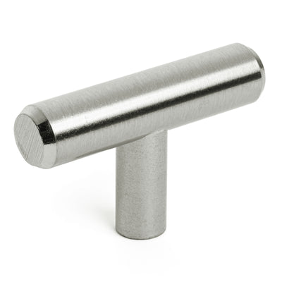 Diversa Brushed Satin Nickel Euro Style T-Bar Cabinet Knob - 10 PACK