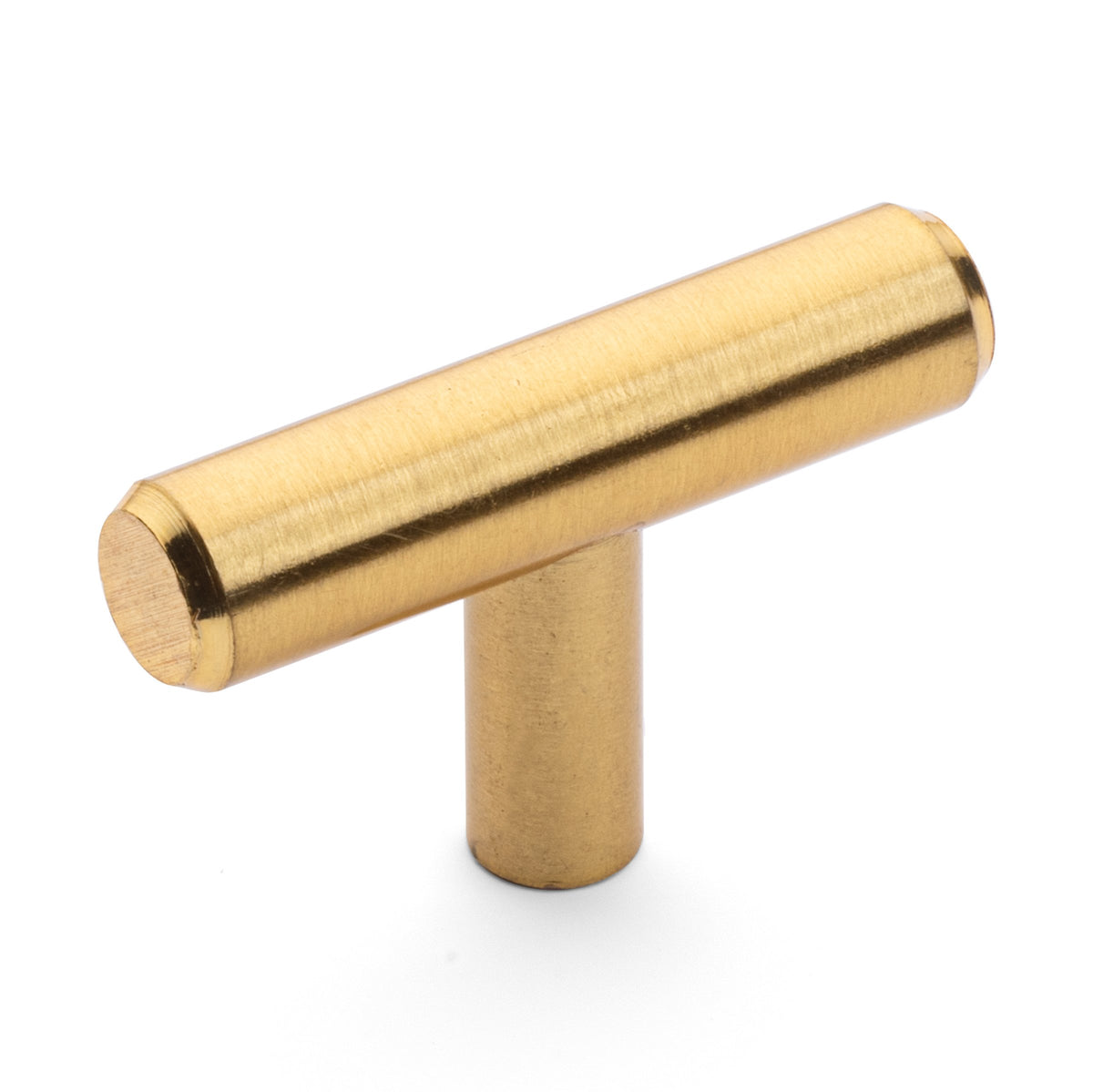 Diversa Brushed Brass Euro Style T-Bar Cabinet Knob - 10 PACK