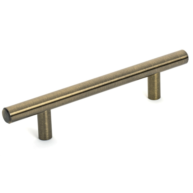 Kitchen cabinet antique brass pull. The solid metal kitchen handle is the Diversa Antique Brass Euro Style and has 3-3/4&quot; hole spacing