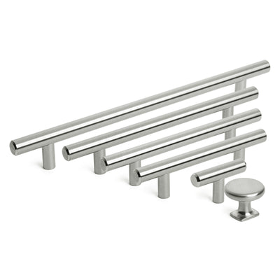 Diversa Brushed Satin Nickel Euro Style 3-3/4&quot; (96mm) Cabinet Bar Pull