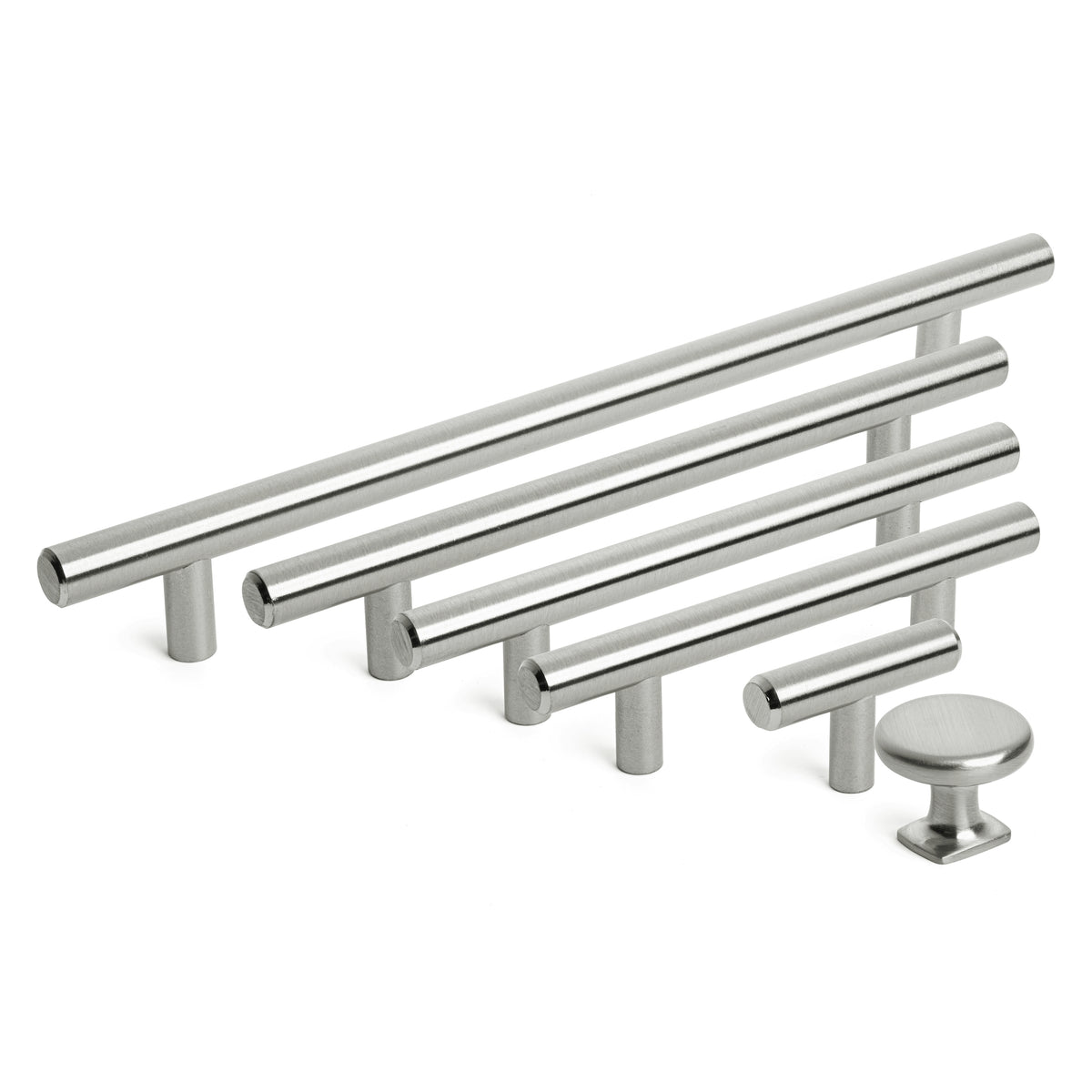 Diversa Brushed Satin Nickel Euro Style 3" (76mm) Cabinet Bar Pull