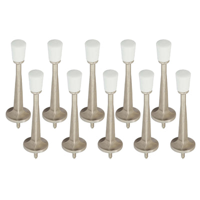 10 Pack Satin Nickel Solid Baseboard Door Stop