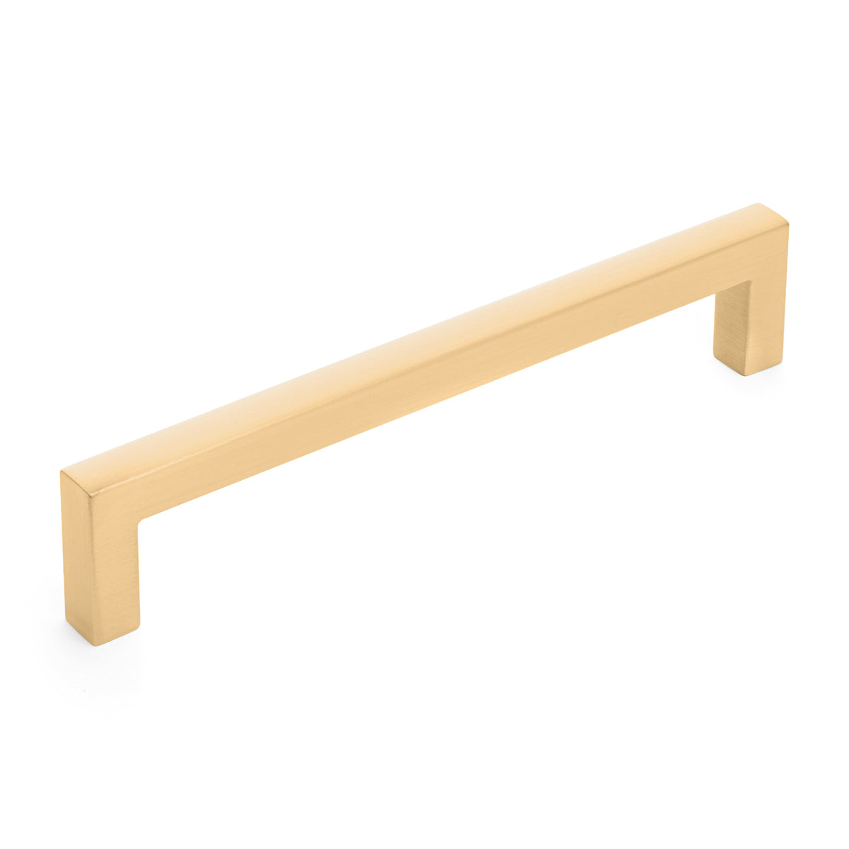 Diversa Brushed Gold 5" (128mm) Square Edge Solid Cabinet Bar Pull