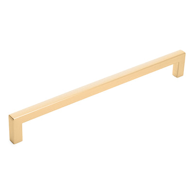 Diversa Brushed Gold 7-1/2&quot; (192mm) Square Edge Solid Cabinet Bar Pull - 10 PACK