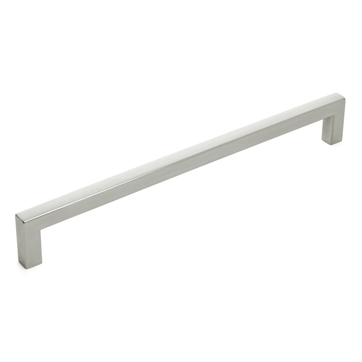 Diversa Brushed Satin Nickel 7-1/2&quot; (192mm) Square Edge Solid Cabinet Bar Pull - 10 PACK