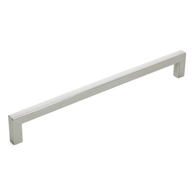 Diversa Brushed Satin Nickel 7-1/2" (192mm) Square Edge Solid Cabinet Bar Pull - 10 PACK
