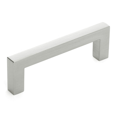 Diversa Brushed Satin Nickel 3&quot; (76mm) Square Edge Solid Cabinet Bar Pull - 10 PACK