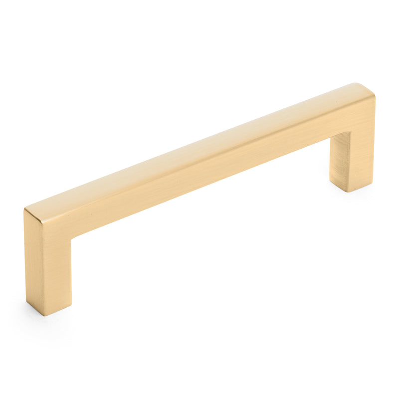 Diversa Brushed Gold 3-3/4&quot; (96mm) Square Edge Solid Cabinet Bar Pull