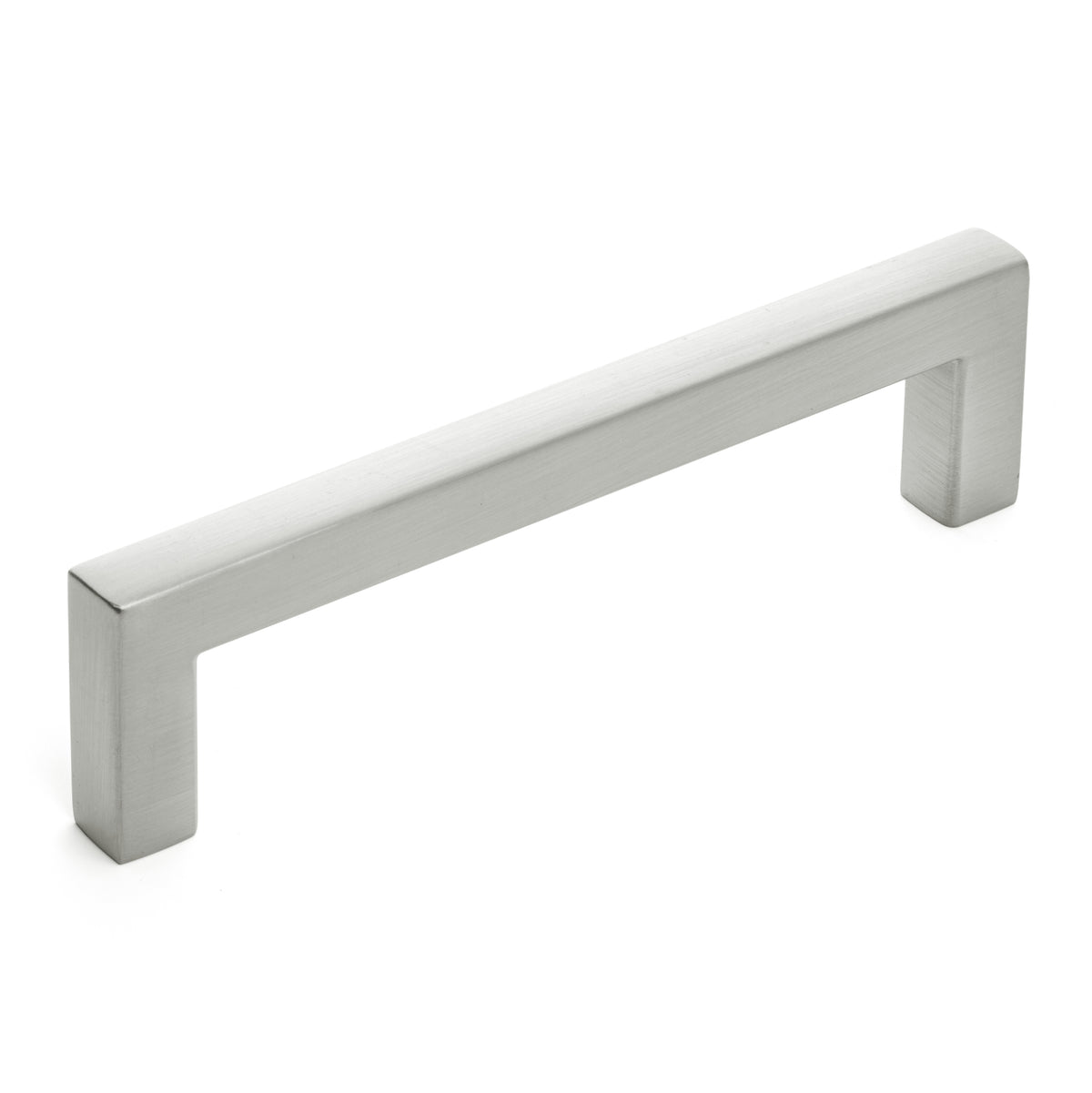 Diversa Brushed Satin Nickel 3-3/4" (96mm) Square Edge Solid Cabinet Bar Pull