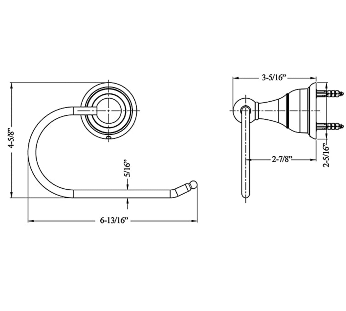 100 Series Satin Nickel Euro Style Toilet / Tissue Paper Holder