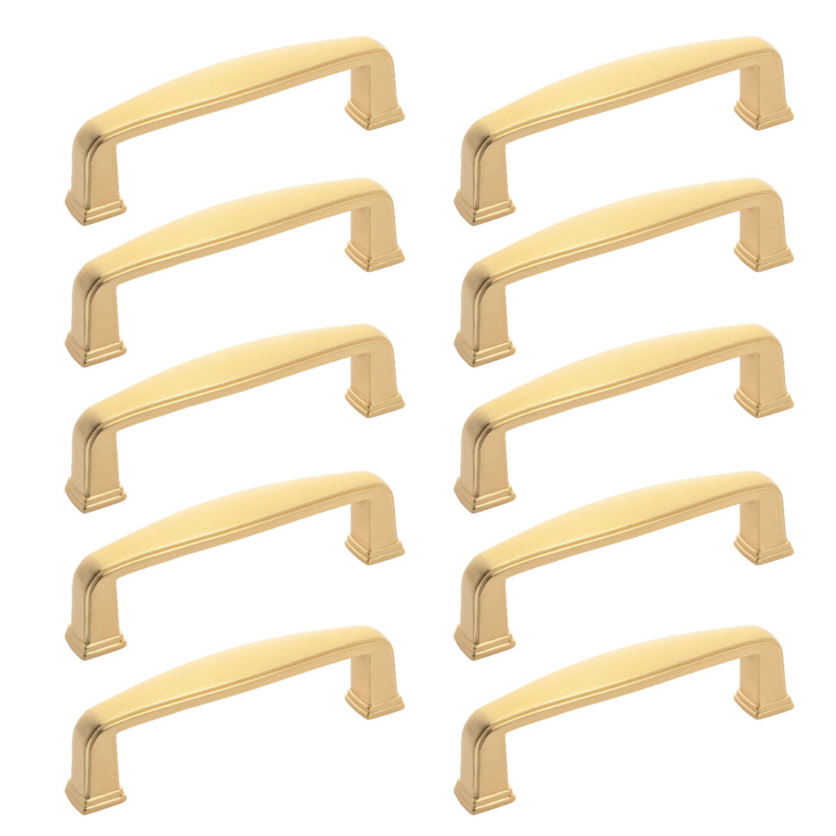 Diversa Brushed Gold Traditional 3&quot; (76mm) Cabinet Drawer Pull - 10 PACK
