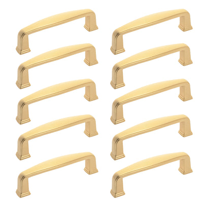 Diversa Brushed Gold Traditional 3" (76mm) Cabinet Drawer Pull - 10 PACK