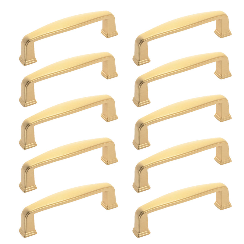 Diversa Brushed Gold Traditional 3&quot; (76mm) Cabinet Drawer Pull - 10 PACK