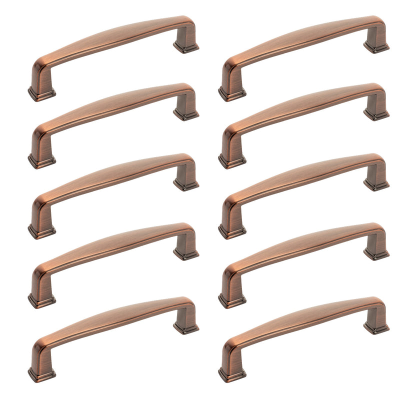 Diversa Antique Copper Traditional 3-3/4&quot; (96mm) Cabinet Drawer Pull - 10 PACK