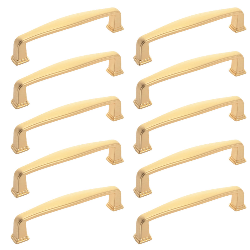 Diversa Brushed Gold Traditional 3-3/4&quot; (96mm) Cabinet Drawer Pull - 10 PACK
