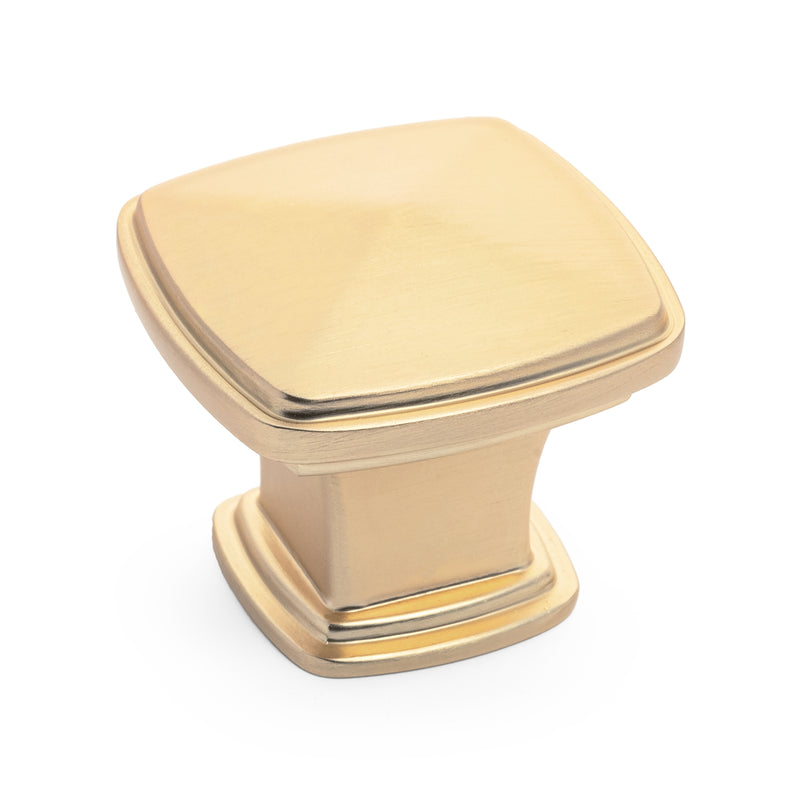 Diversa Brushed Gold Square Solid Cabinet Knob