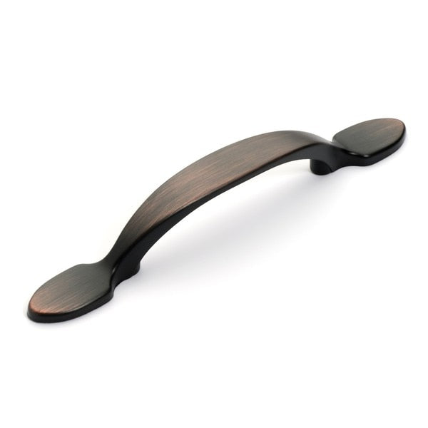 Shovel style cabinet pull in oil rubbed bronze finish with three inch hole spacing