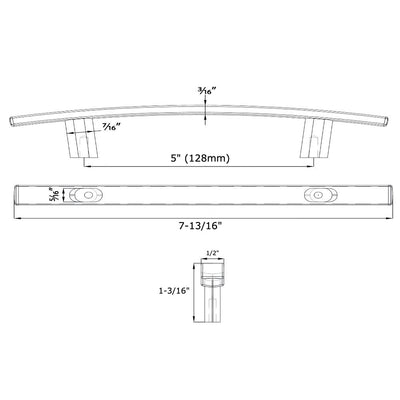 Diversa Brushed Gold Subtle Arch 5" (128mm) Cabinet Pull
