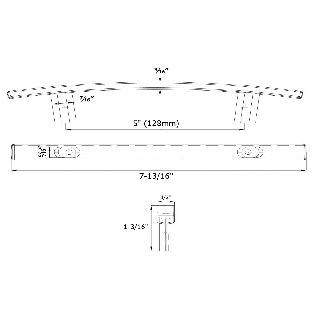 Diversa Antique Copper Subtle Arch 5&quot; (128mm) Cabinet Pull - 10 PACK