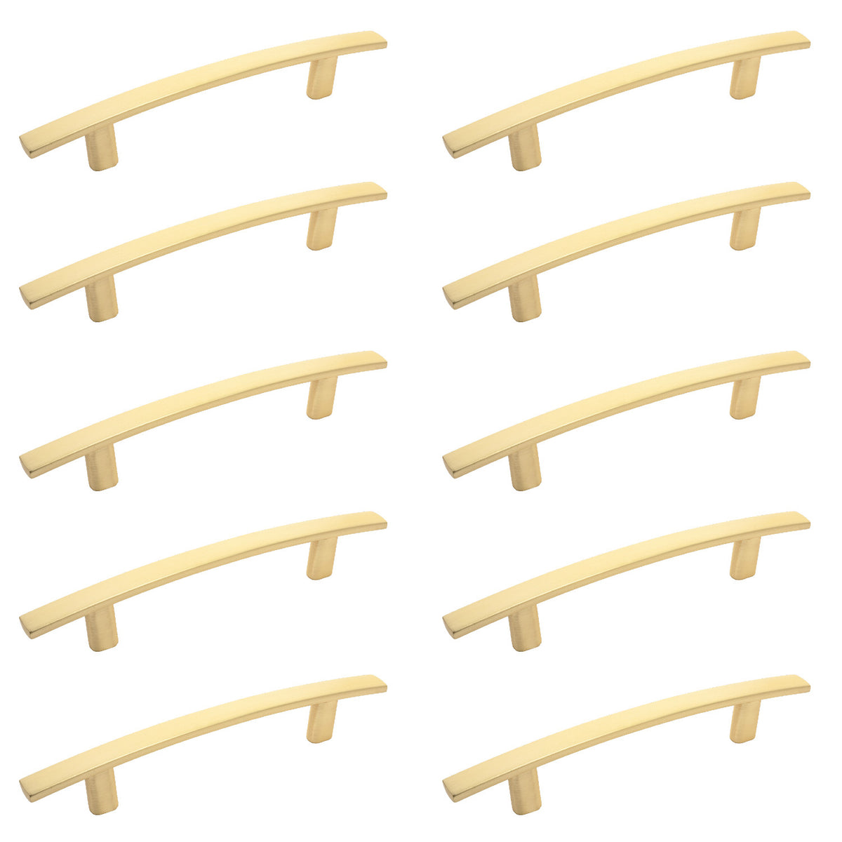 Diversa Brushed Gold Subtle Arch 3-3/4&quot; (96mm) Cabinet Pull - 10 PACK