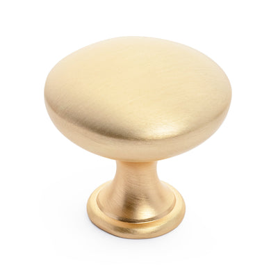 Diversa Matte Brushed Brass Traditional Solid Cabinet Knob - 10 PACK
