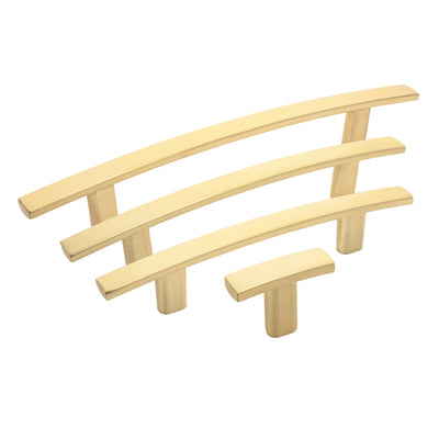 Diversa Brushed Gold Subtle Arch 3-3/4" (96mm) Cabinet Pull