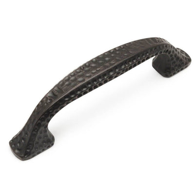 Divots design cabinet pull in oil rubbed bronze with three inch hole spacing 
