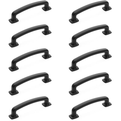 Diversa Matte Black Trinity 3-3/4&quot; (96mm) Cabinet Drawer Pull - 10 PACK