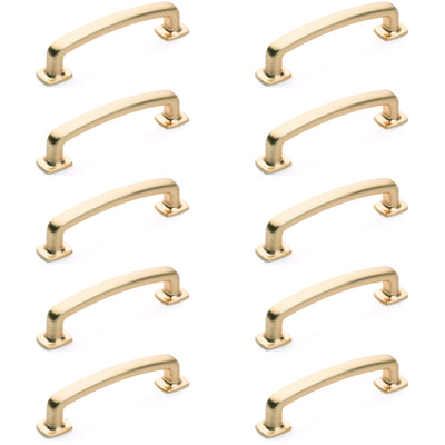 Diversa Brushed Gold Trinity 3-3/4&quot; (96mm) Cabinet Drawer Pull - 10 PACK