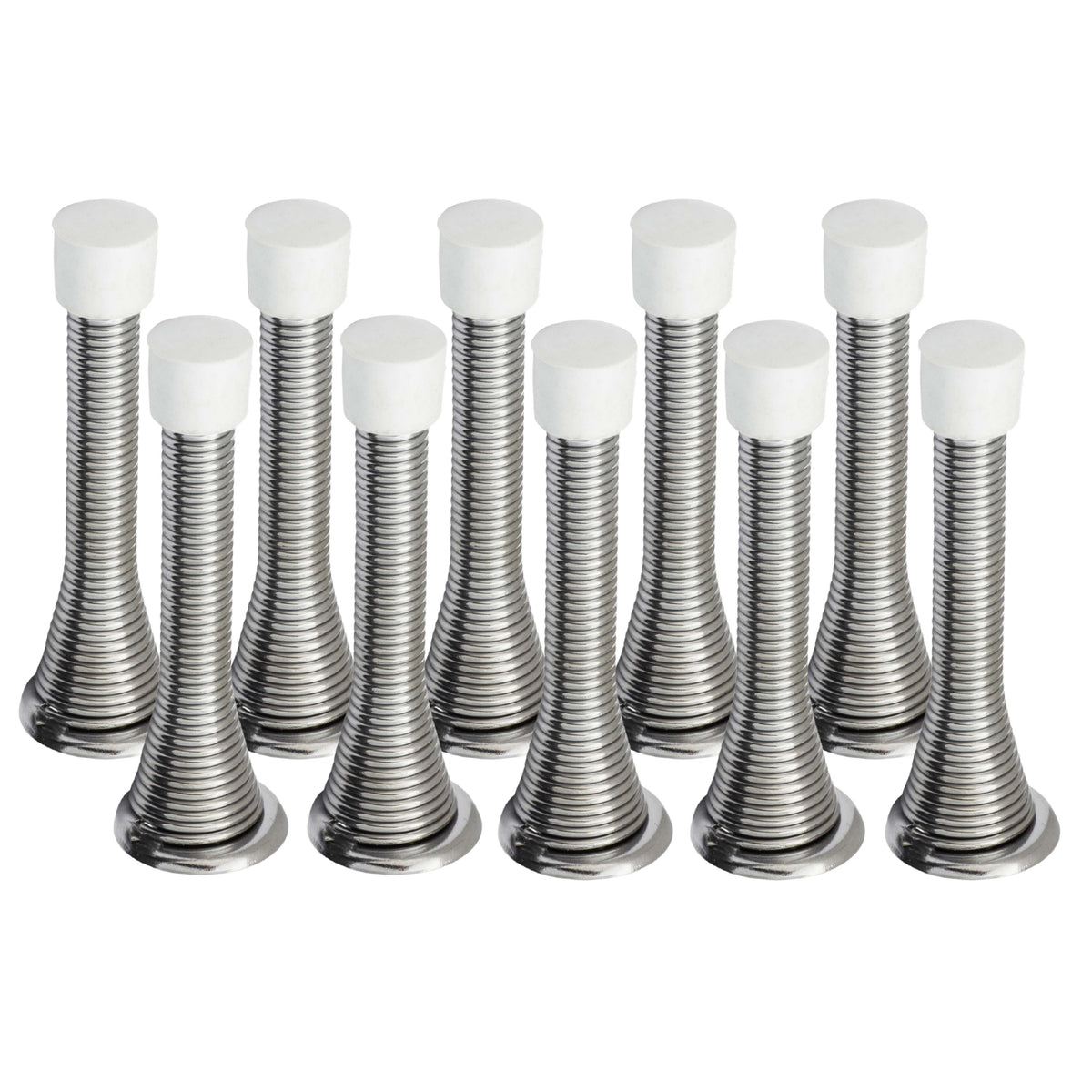 10 Pack Chrome Baseboard Spring Door Stop