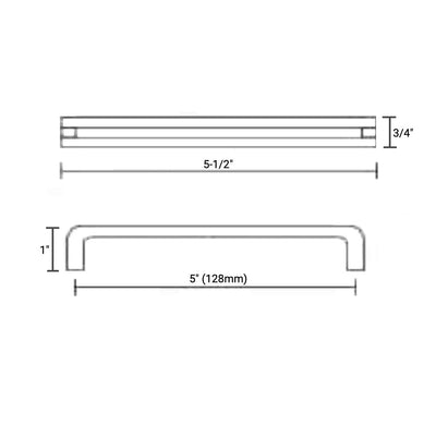 Diversa Limited Edition Matte Black 7-1/2&quot; (192mm) Reveal Cabinet Drawer Pull - 10 PACK