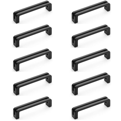 Diversa Limited Edition Matte Black 3-3/4&quot; (96mm) Reveal Cabinet Drawer Pull - 10 PACK