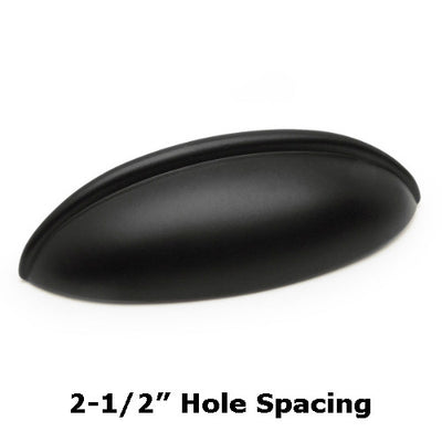 Cosmas 1399FB Flat Black Cabinet Cup Pull - Cosmas