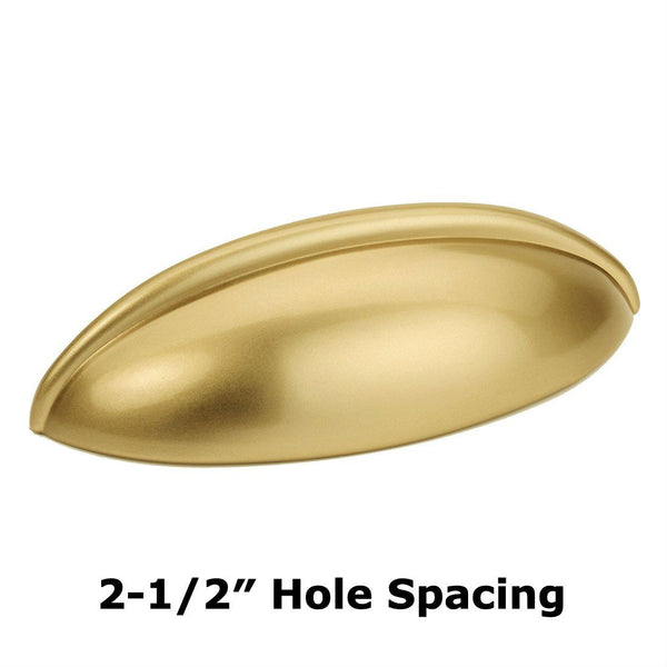 Round Capri Brushed Gold Cup Drawer Pull, Ring Pull or Cabinet