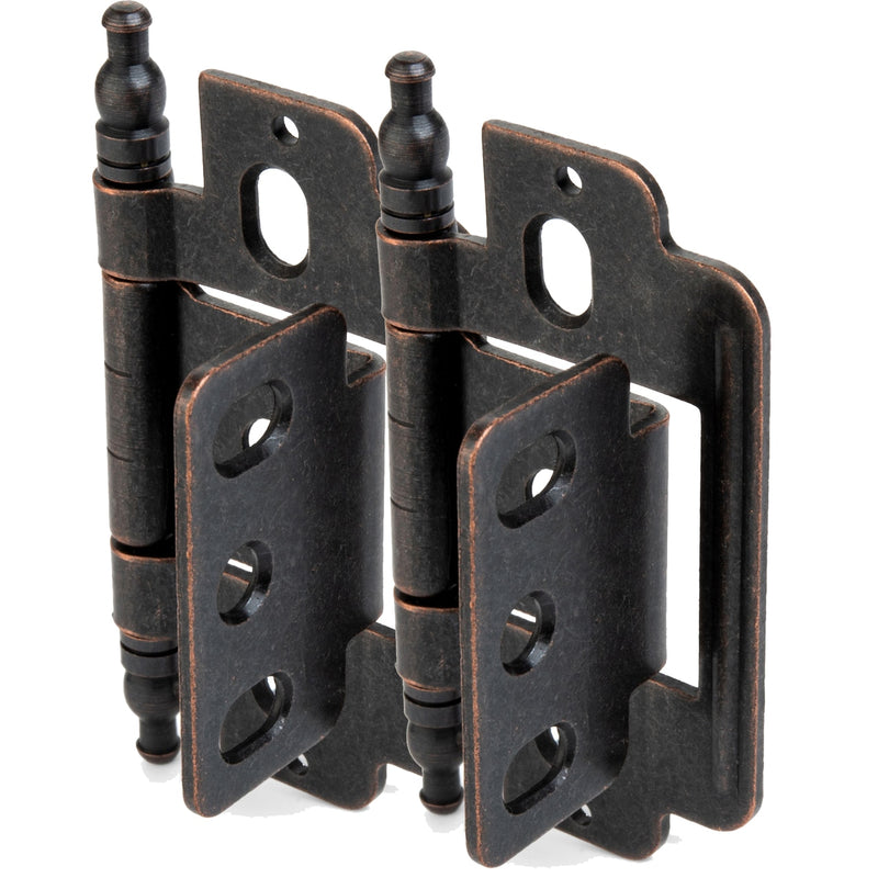 Cosmas 14280-ORB Oil Rubbed Bronze 3/4&quot; Full Inset Partial Wrap Ball Tip Cabinet Hinge (Pair)