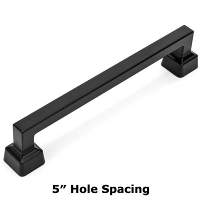 Cosmas 1481-128FB Flat Black Modern Contemporary Cabinet Pull