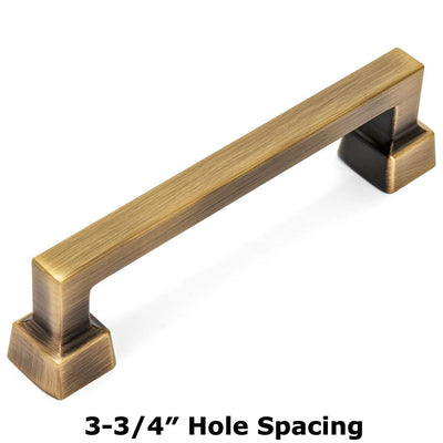 Cosmas 1481-96BAB Brushed Antique Brass Modern Contemporary Cabinet Pull