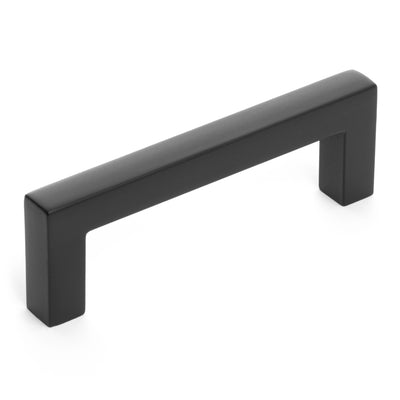 Diversa Matte Black 3&quot; (76mm) Square Edge Solid Cabinet Bar Pull - 10 PACK