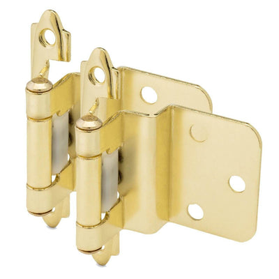 Cosmas 15628-BB Brushed Brass Hinge 3/8&quot; Inset (Pair)