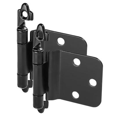 Cosmas 16890-FB Flat Black Hinge Variable Overlay with 30 Degree Reverse Bevel (Pair)