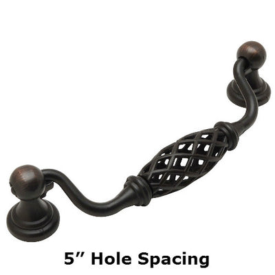 Cosmas 1749-128ORB Oil Rubbed Bronze Birdcage Cabinet Pull - Cosmas