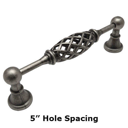Cosmas 1749-5WN Weathered Nickel Birdcage Cabinet Pull - Cosmas