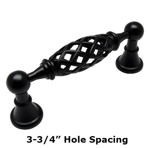 Cosmas 1749-96FB Flat Black Birdcage Cabinet Pull - Cosmas