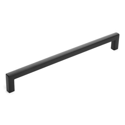 Diversa Matte Black 7-1/2&quot; (192mm) Square Edge Solid Cabinet Bar Pull