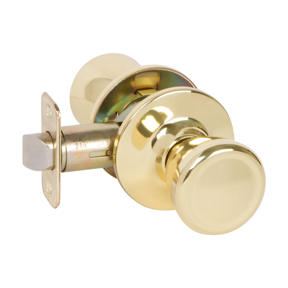 Salem Passage Door Knob, Polished Brass