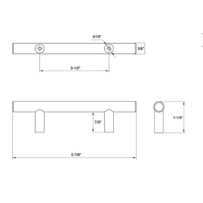 Cosmas 404-3.5ORB Oil Rubbed Bronze Slim Line Euro Style Bar Pull