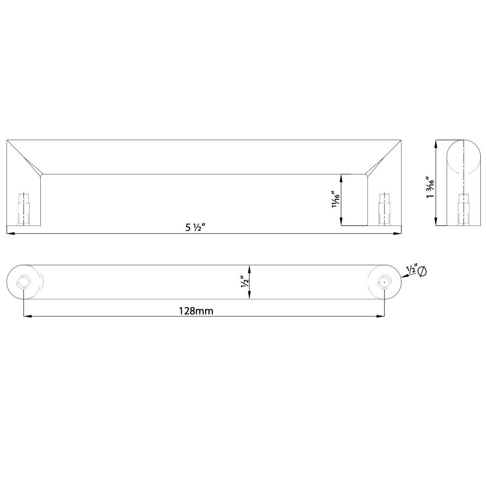 Cosmas 703-128SN Satin Nickel Contemporary Cabinet Pull