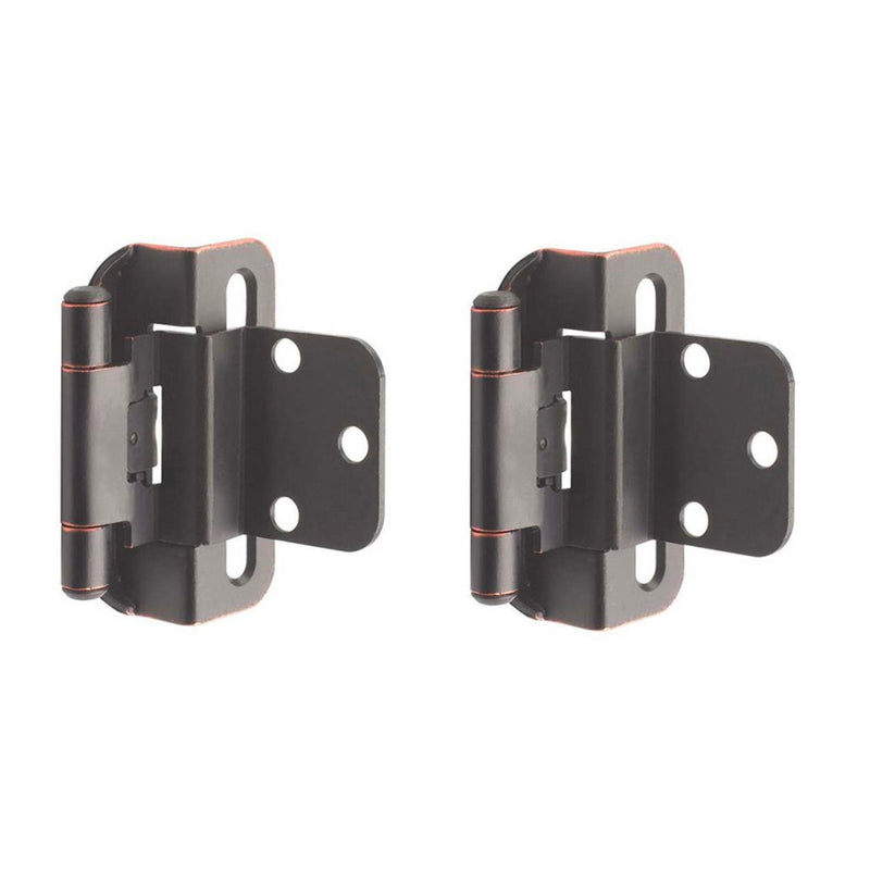 Amerock BP7565-ORB Oil Rubbed Bronze 3/8&quot; Inset Self-Closing Partial Wrap Hinges